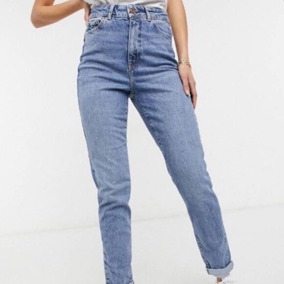 ASOS “New Look Lift “ Shape Mom Jeans Vintage Inspired Yoke Stitching SZ 2P - Picture 2 of 16